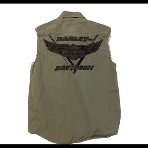 Men’s Harley Davidson sleeveless frayed sz medium